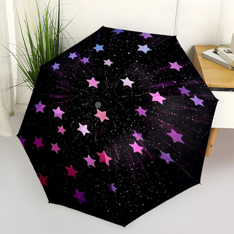 

1pc Cosmic Starburst Pattern Umbrella with Plastic Handle,Vibrant Cartoon Pattern,Multi-functional UmbrellaPT131