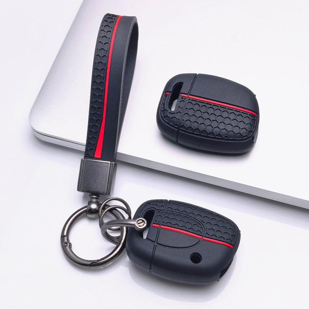 Premium Silicone Car Key Fob Cover For Renault Clio Megane Kadjar Captur Koleos Arkana With Keychain Soft Silicone Car Interior Accessories