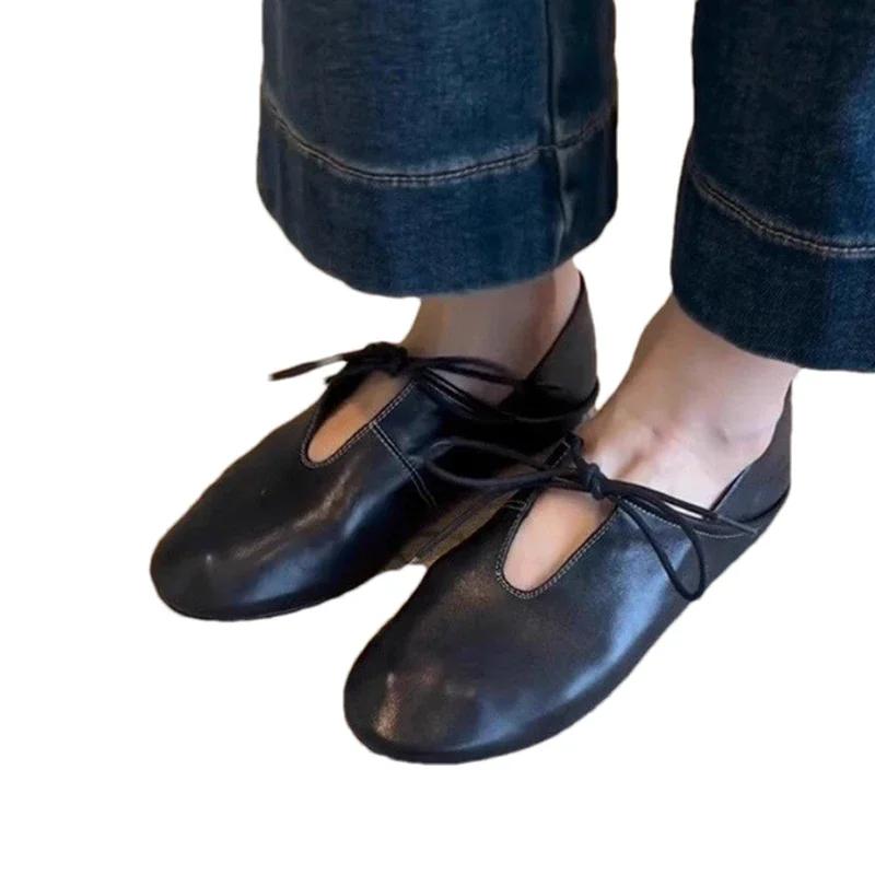 Fashion Women Flats Sandals Casual Loafers Shoes Sport Sneakers Woman Summer 2025 Brand Lace Up Leather Shoes Running Walking Zapatillas