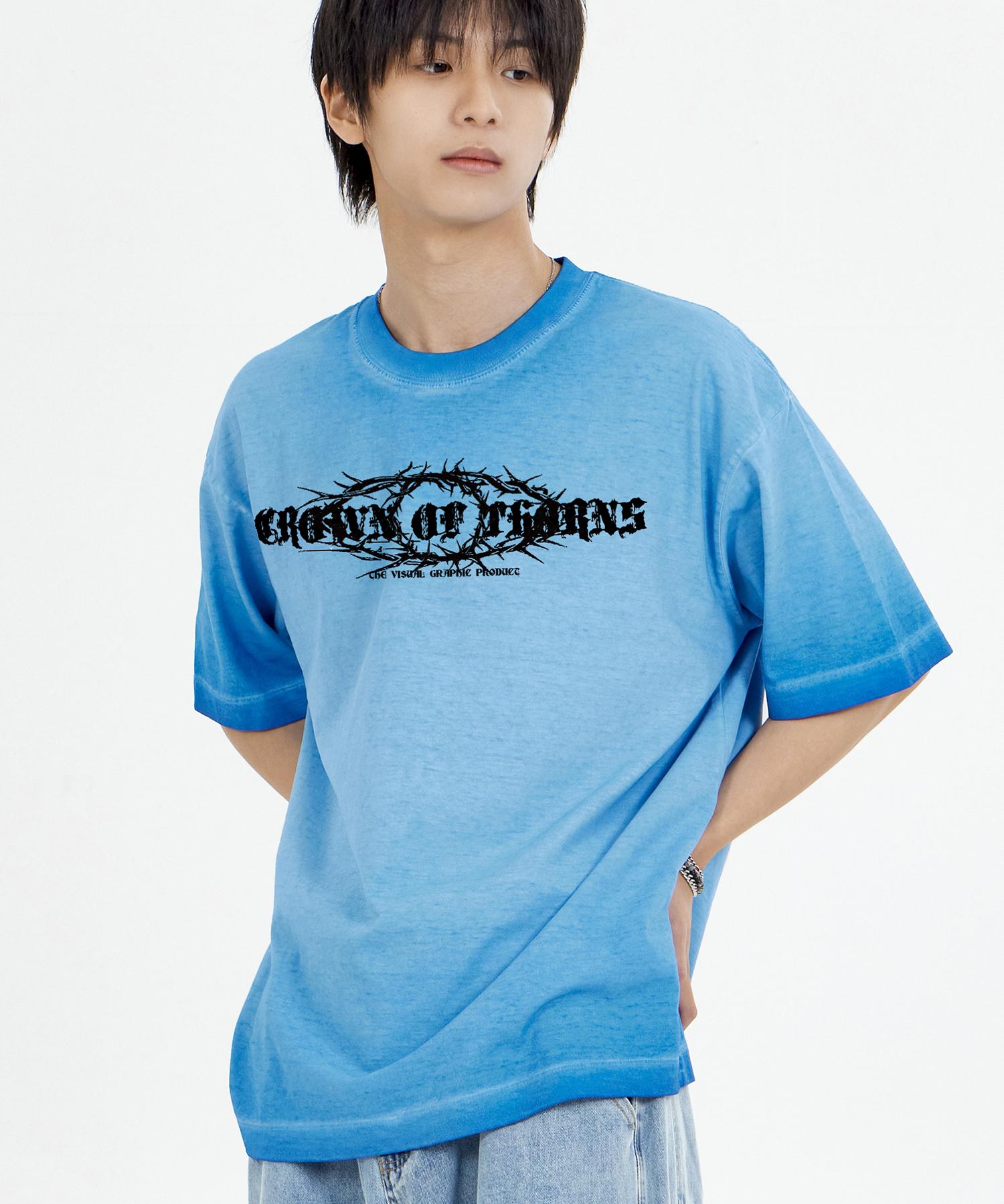 Biel Crown Tron Pigment Short Sleeve T-Shirt Blue M