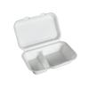 Biodegradable Eco-friendly Disposable Paper Lunch Box with Double Compartment, 9x6 Inch