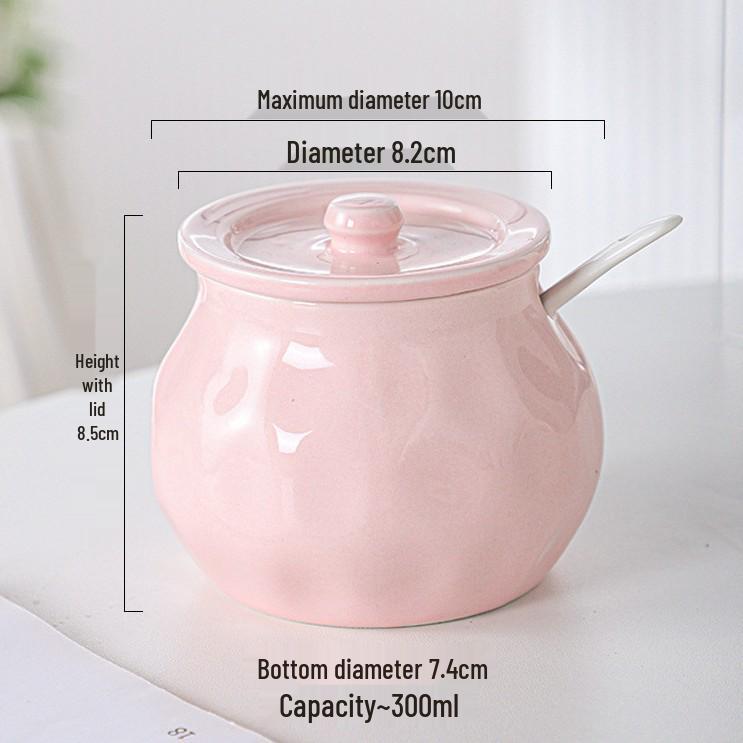 

High-Temperature Resistant Ceramic Lard Jar with Lid & Filter Screen, Food-Grade Oil and Chili Oil Storage Pot