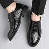 Fashion Classic Style Men's  Business Office Shoes  Genuine Leather Oxford Lace-Up Black Brown Dress Wedding Formal Shoe for Men New