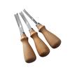 3 Μέγεθος A4mm A6mm A8mm Πρακτικό Δερμάτινο Craft Edge Beveler Skiving Beveling Knife DIY Κοπτικό εργαλείο χειροτεχνίας με ξύλινη λαβή