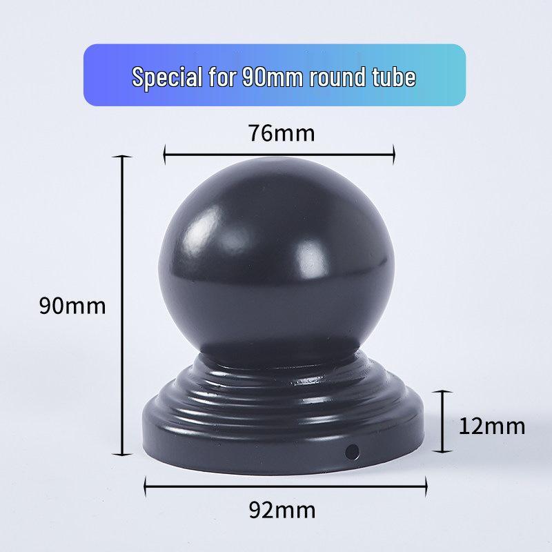 Wrought Iron Galvanized Ball Fence Post Cap for Square & Round Tubes