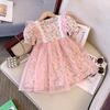 Girls Floral Princess Dress Summer Puff Sleeve Party Gown Sweet Children Clothing Elegant Toddler Girl Dresses For Wedding