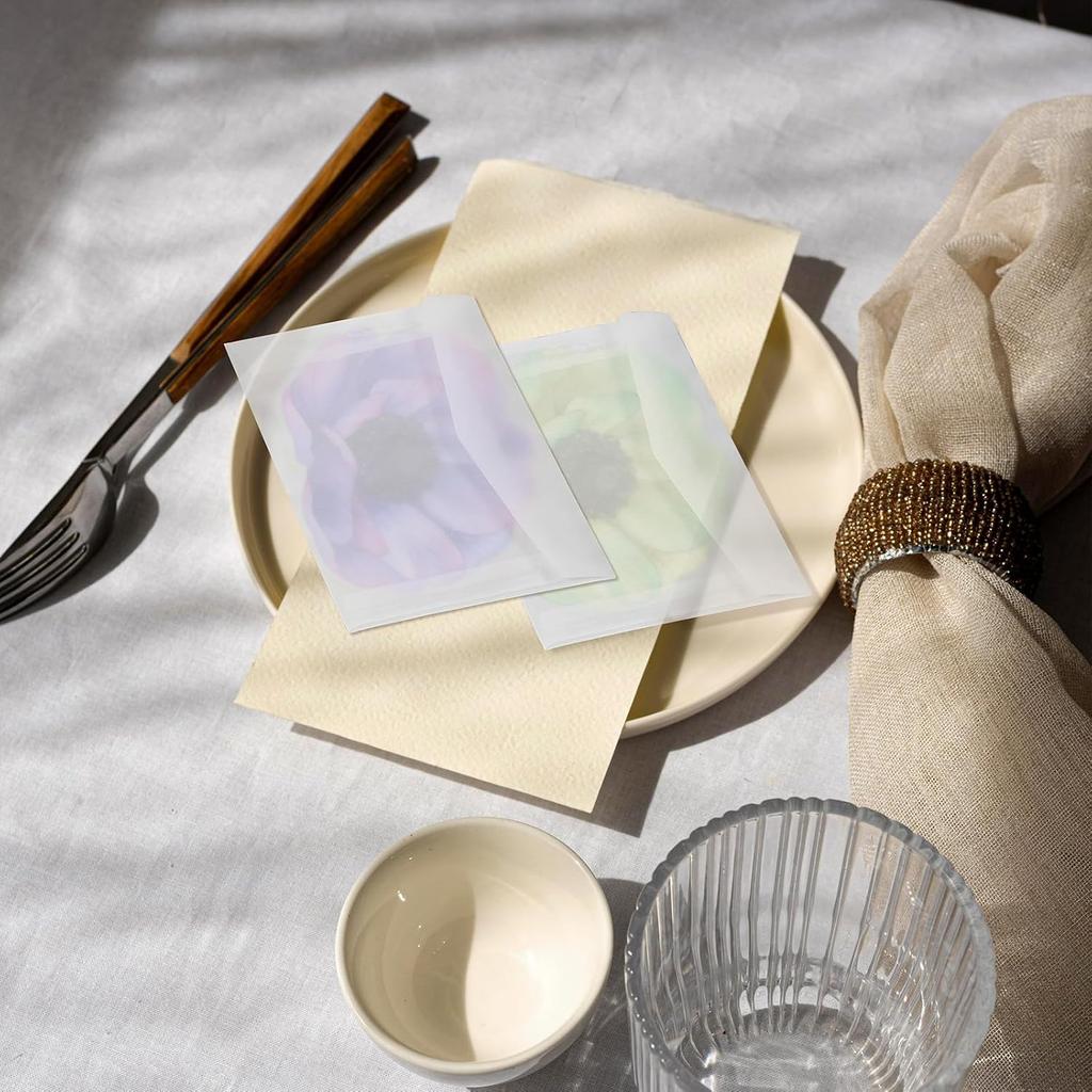 60 Pack 2.7x3.9 Inches Vellum Envelopes Glassine Envelopes Translucent Envelope Self Sealing Mini Envelope for Seeds Stamps Co Gifts