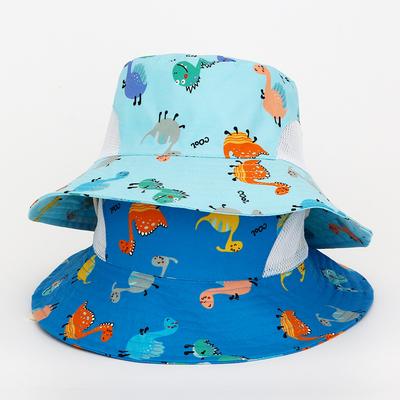 Kreativer Cartoon Kinder bedruckter Fischerhut Student Outdoor Sonnenschutz Reise Beckenhut Baby große Krempe atmungsaktiver Sonnenhut