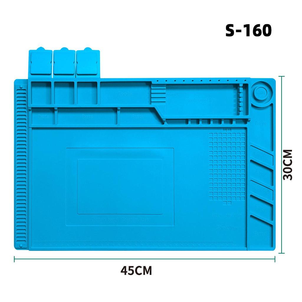 Heat-Resistant Magnetic Silicone Repair Mat for Electronics with Screw Holders and Soldering Stations