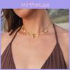 Inspired Ocean Trendy Gold Plated Stainless Steel Necklace Featuring Seashell And Starfish Accents Ideal For Com Fashionable