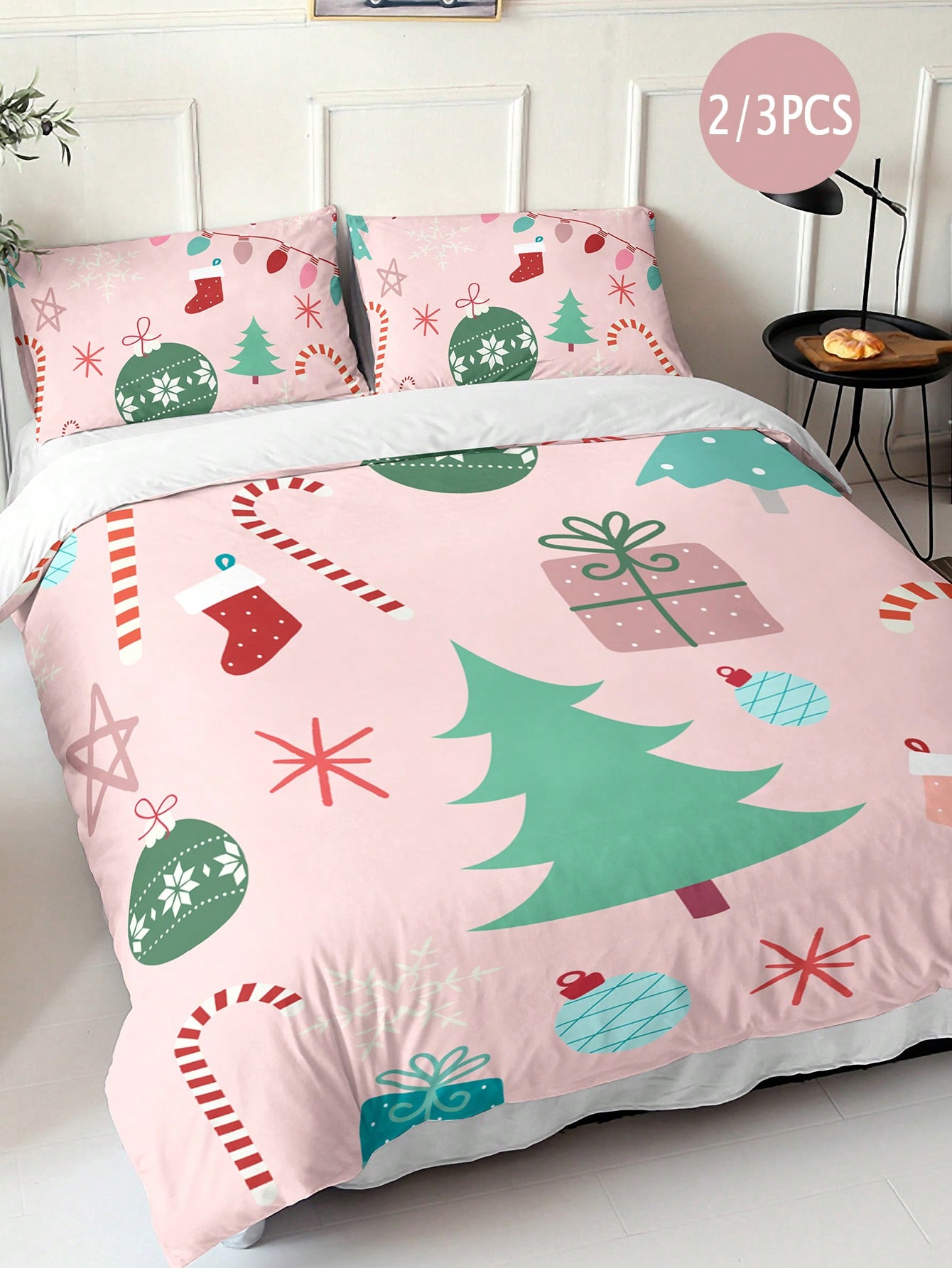 

2/3pcs Christmas Decoration Christmas Gifts Duvet Cover Set - Breathable Soft Polyester Bedding With Zipper ClosureDigital Print EU Twin(135x200cm)
