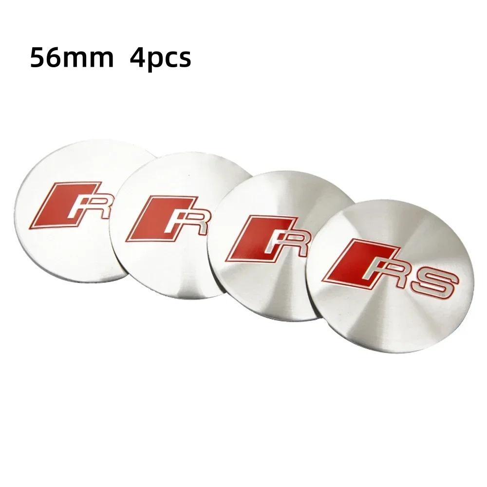 For Audi A856/60/65/70/75mm Car Badge Wheel Center Cover Stickers Hub Caps Decal For Audi A3 A4 A6 A7 A8 Q3 Q5 Q7 S3 S4 S5 S6 RS3 RS4 Sline