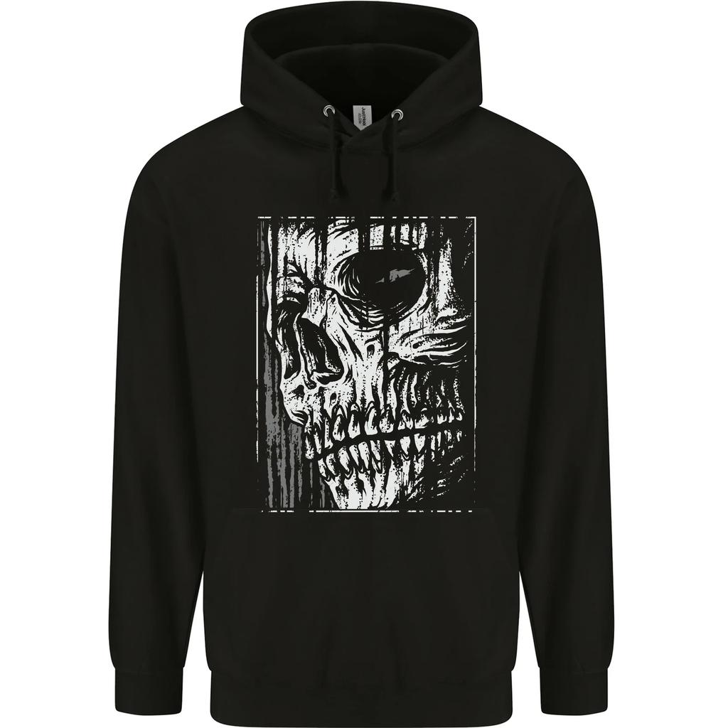 Grim Reaper Skull Gothic Biker Demon Hoodie