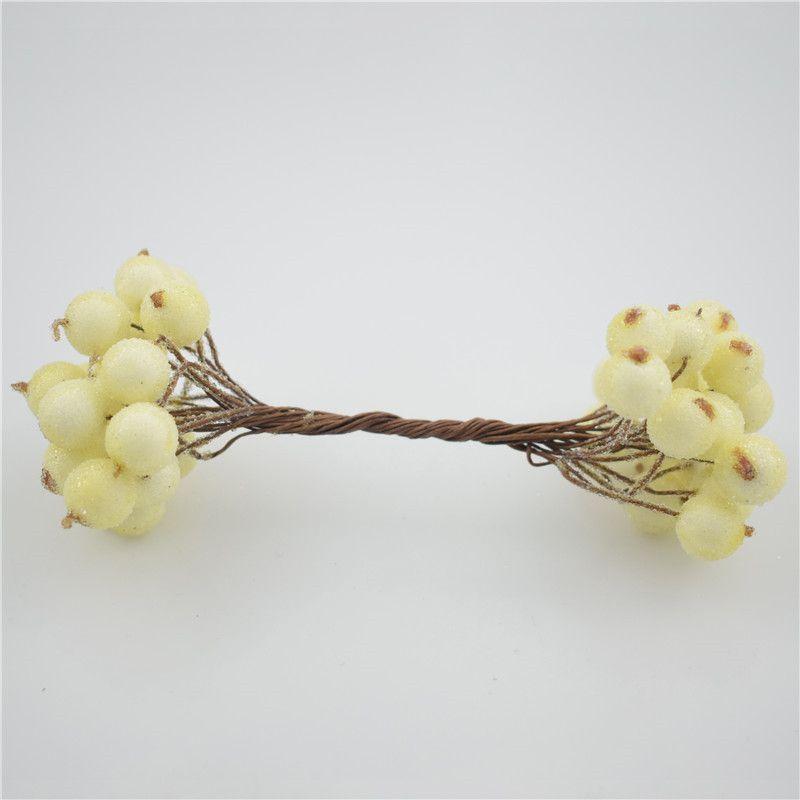 Mini Weihnachts-Schaum Vereiste Frucht Künstliche Stechpalmenbeere Blume Für Elegante Heimdekoration