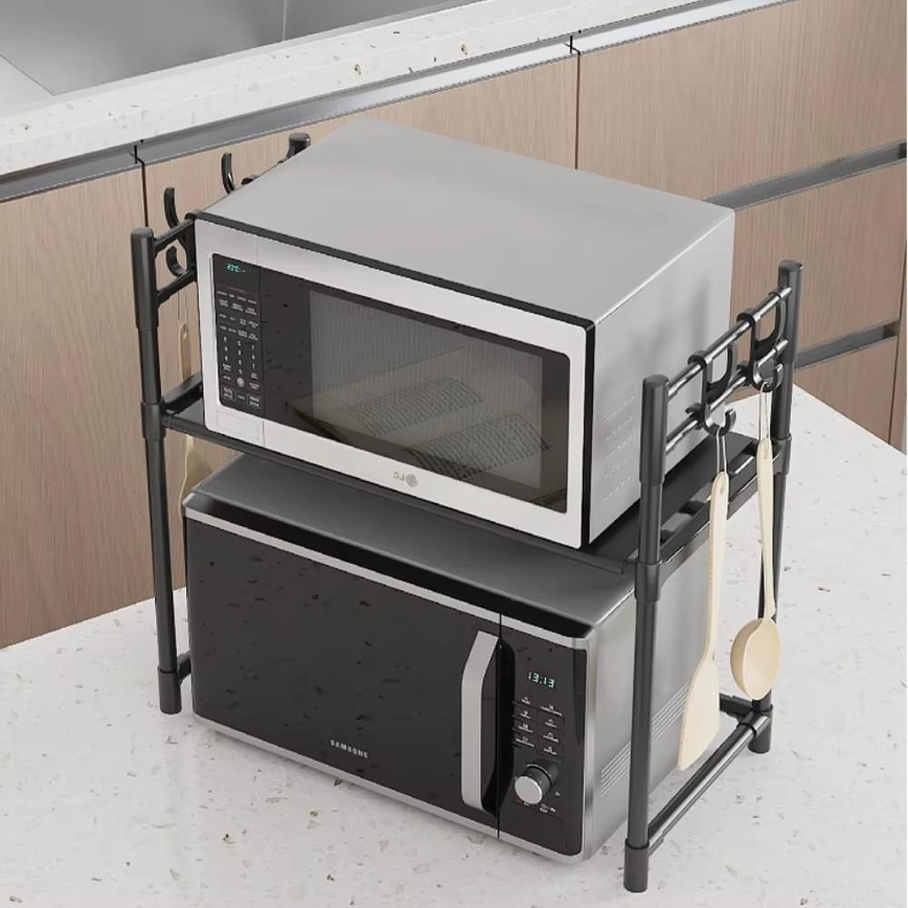 Półka kuchenna do przechowywania, półka mikrofalowa, wielowarstwowa półka do przechowywania na blacie kuchennym, stojak na mikrofalówkę, organizer na przyprawy