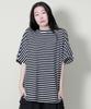 Deumakeu Loose Fit French Half Sleeve Stripe