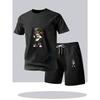 Hot Sale Summer Men's Short Sleeve T-Shirt + Shorts Set Breathable Quick Dry Casual Sports Suit Round Neck Fitness Home Outdoor