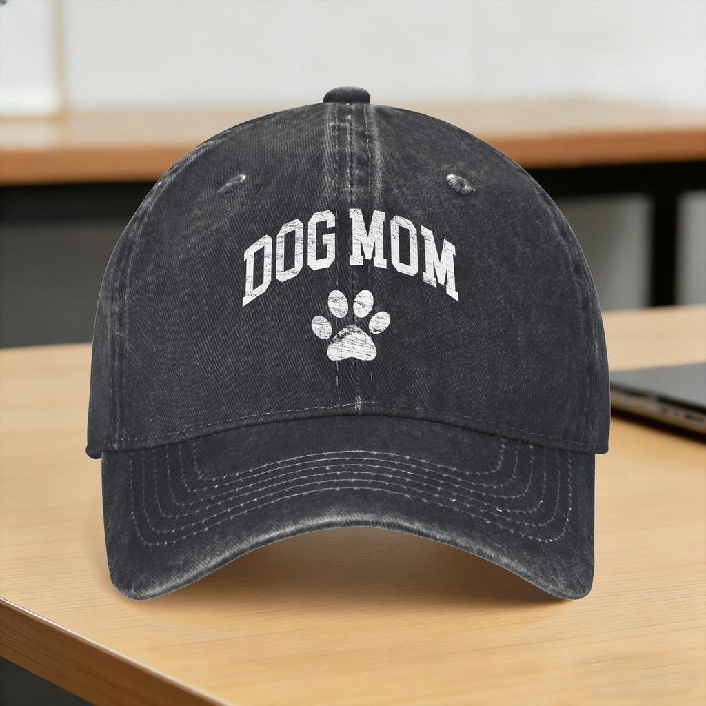 Dog Mom Funny Dog Paw Casual Baseball Cap Hiking Fishing Trucker Hat Spring Breathable Unisex Women Streetwear Snapback Cap