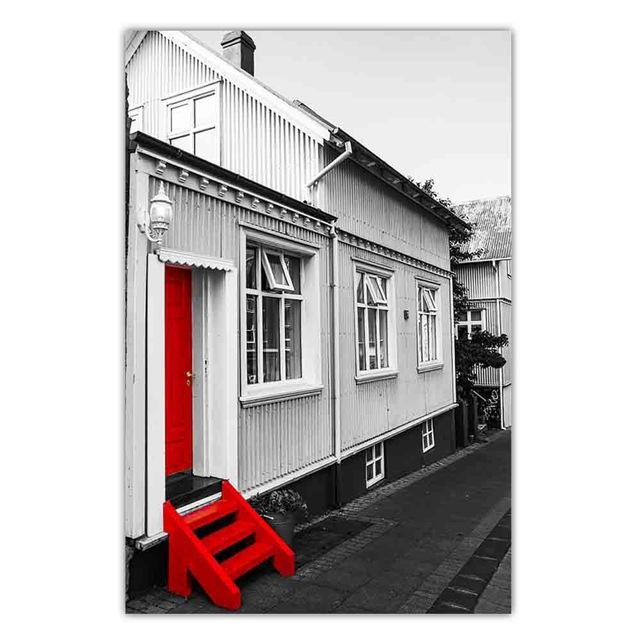 Nordic City Landscape Fashion Canvas Painting World Famous City Street View Poster Office Living Room Home Decoration Mural No Frame