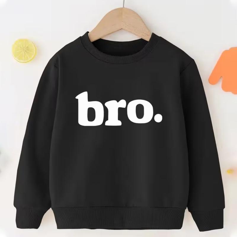 Boy Sweatshirt Round Neck Hoodies Long Sleeves Featuring Letter Slogans Perfect As a Festive Gift Designed Casual Style for Spring