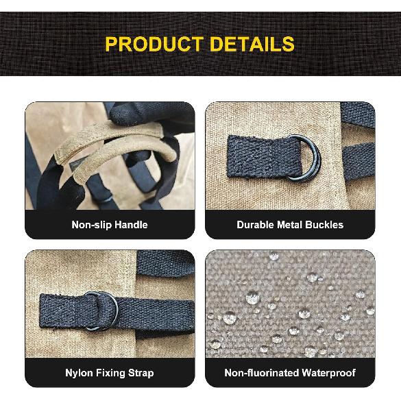 Firewood Carrier, Log Carrier for Firewood, Wood Carrying Bag for Firewood, Firewood Carriers with Handles for Fire Pit, Camping, BBQ Barbecue,