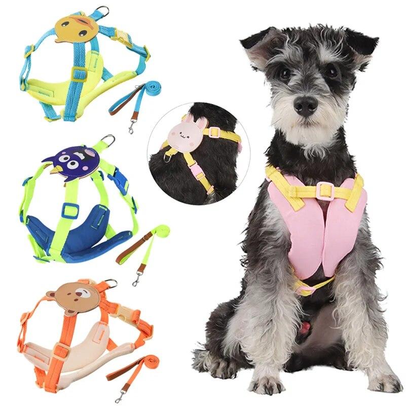 

Милая шлейка для собак с поводком, набор для маленьких средних собак, кошек, шлейка, жилет, ремень безопасности, поводок для домашних животных, товары для прогулок, чихуахуа, бульдога