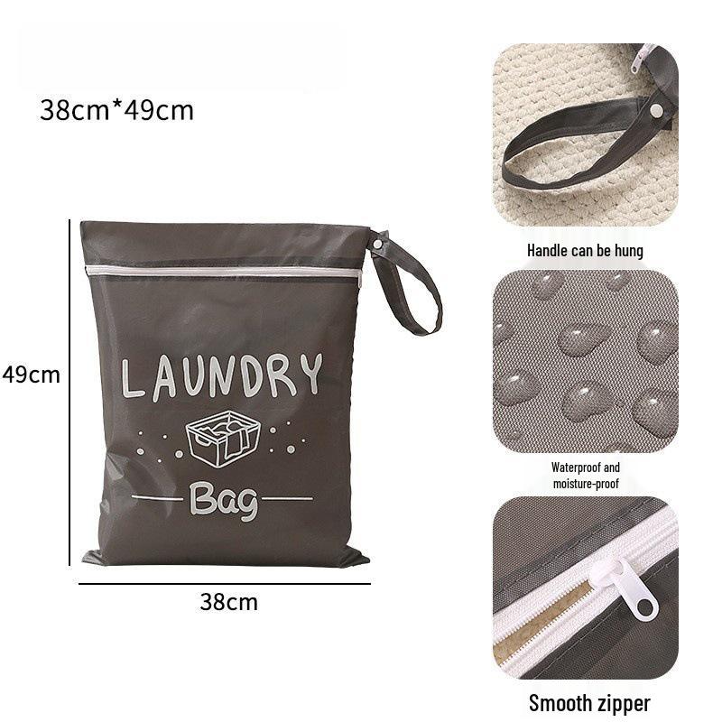 Oxford Cloth Drawstring Laundry Bag: Dustproof Travel Storage for Clothes