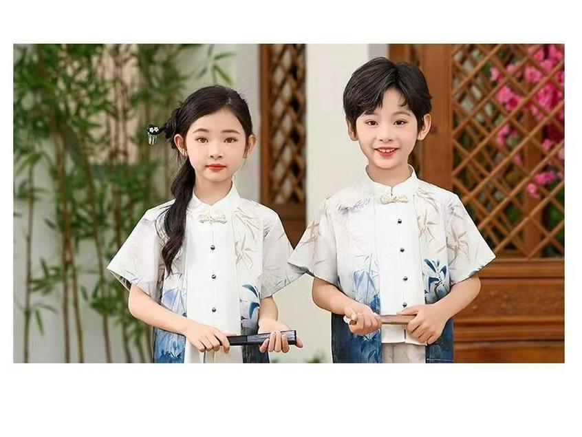 Kids' Traditional Hanfu Costume for Guzheng Performance – Ancient Tang Style for Girls and Boys’ Ceremony