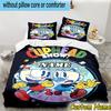 3PCS Custom Name Cup-head Bedding Set Printed Duvet Cover Closure Includes 1 Duvet Cover & 2 Pillowcases for All Seasons Bedroom Decor