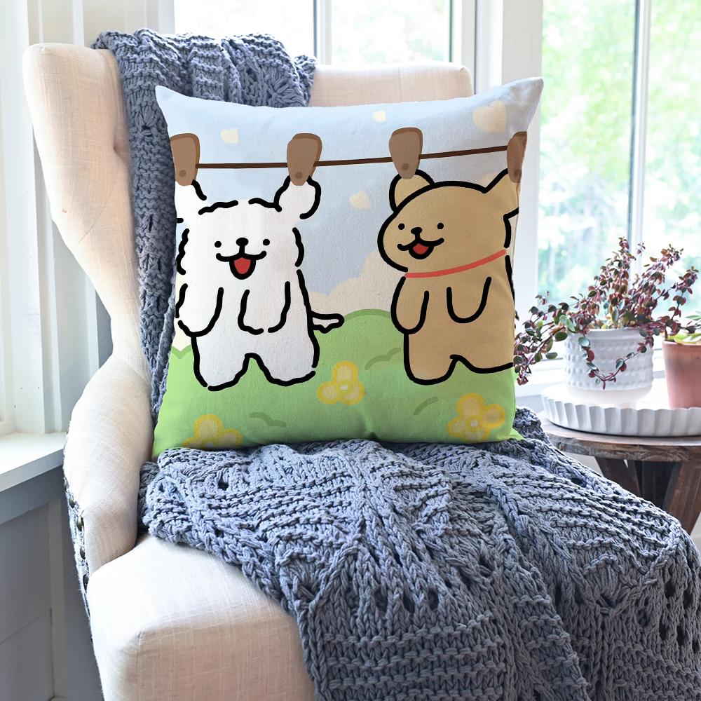 1pc M-Maltese Animation Pillow Case Square Pillow Bedroom Sofa Leisure Comfort Cushion Car Living Room Home Decoration 40X40