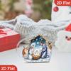 2D Flat Heart-Shaped "Nativity Scene" Acrylic Desktop Decoration, Shepherds & Lambs, Suitable for Wall Decoration, Porch, Room, Villa, Accents Home, H