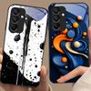 Color Ink Dot White For Samsung Galaxy A15 5G 54 4G 51 50 24 35 90 71 12 51 53 52S 80 22 34 Black Tempered Glass Phone Case