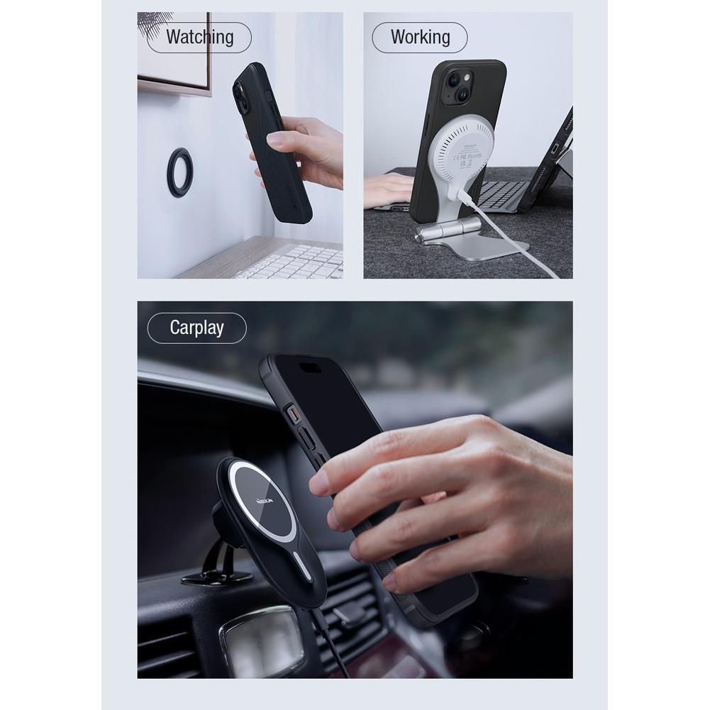 Nillkin Magnetic Super Frosted Shield Pro Case For iPhone 15 Plus Ultra Thin Matte  Anti Fingerprint Shockproof Back Cover
