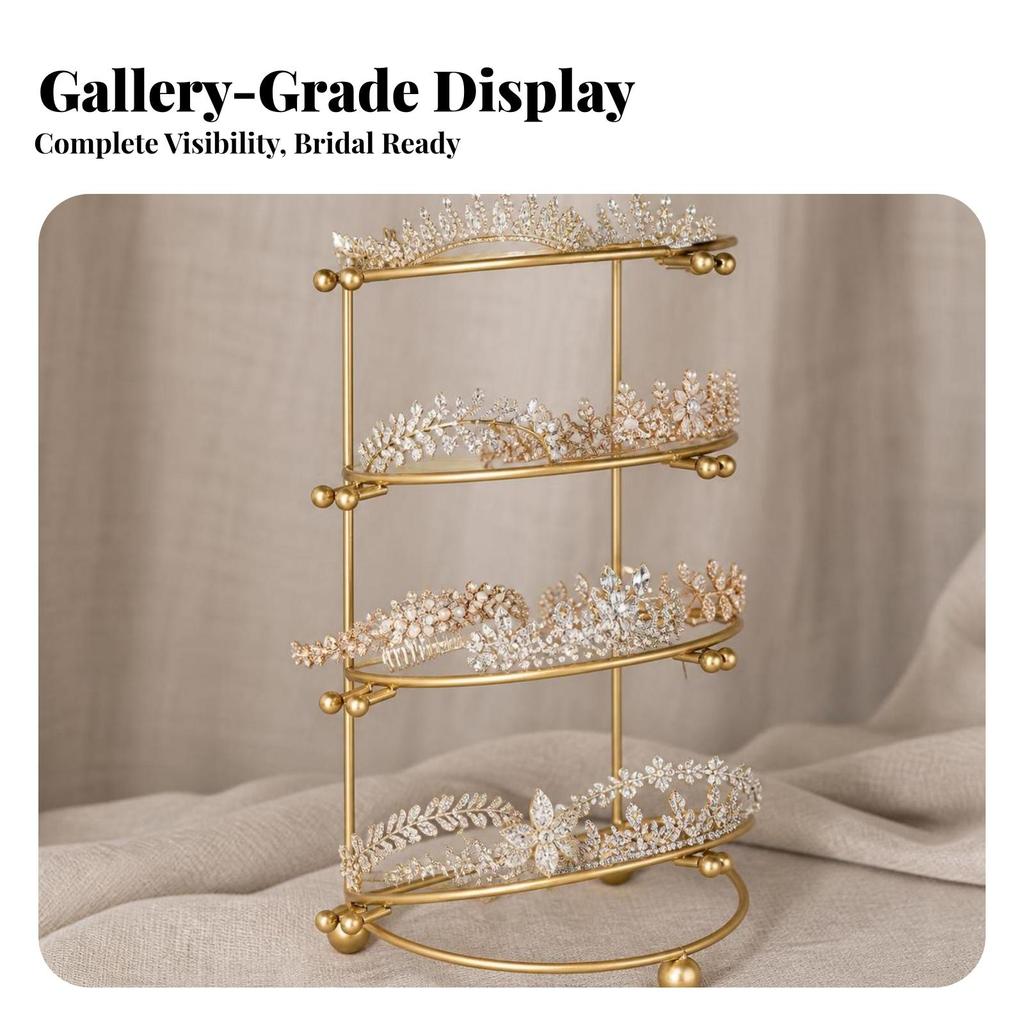 Tiara Display Rack Metal Crown Stand Sturdy for Dressing Rooms, Brides