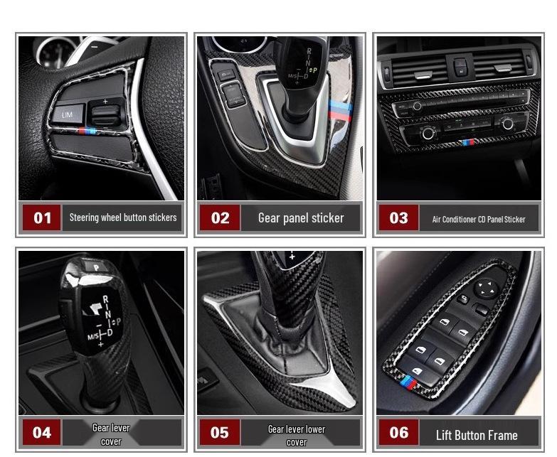 BMW řady 1 & 2 F20/F21 Středová konzole a obložení řadicí páky z uhlíkových vláken