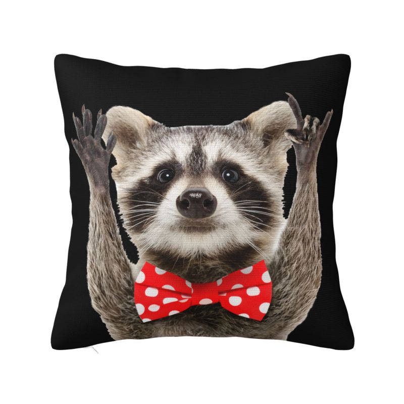 Cute Love Raccoon Throw Pillow Case Bedroom Decoration Fashion Racoon Panda Cushions Cover For Sofa Square Polyester Pillowcase