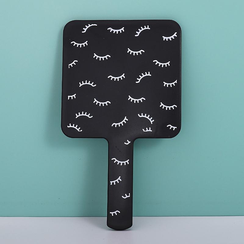 

Eyelash Extension Handheld Makeup Mirror Square Makeup Vanity Mirror With Handle Hand Mirror Spa Salon Compact Mirrors чорний