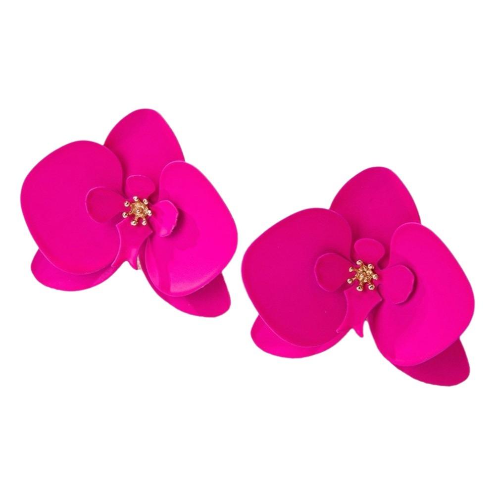 Simulated Flower Flower Earrings Korean Style Flower Drop Earrings Butterfly Orchid Earrings  Gift розы красного