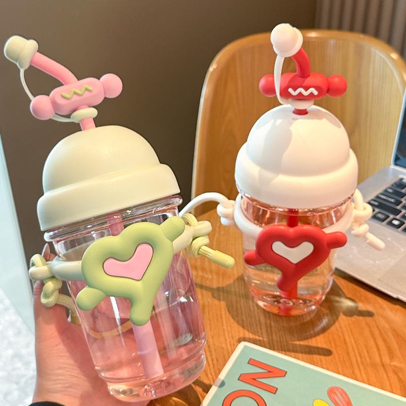 Summer Heat-Resistant Cute Straw Water Cup for Adults and Kids - Portable & Stylish