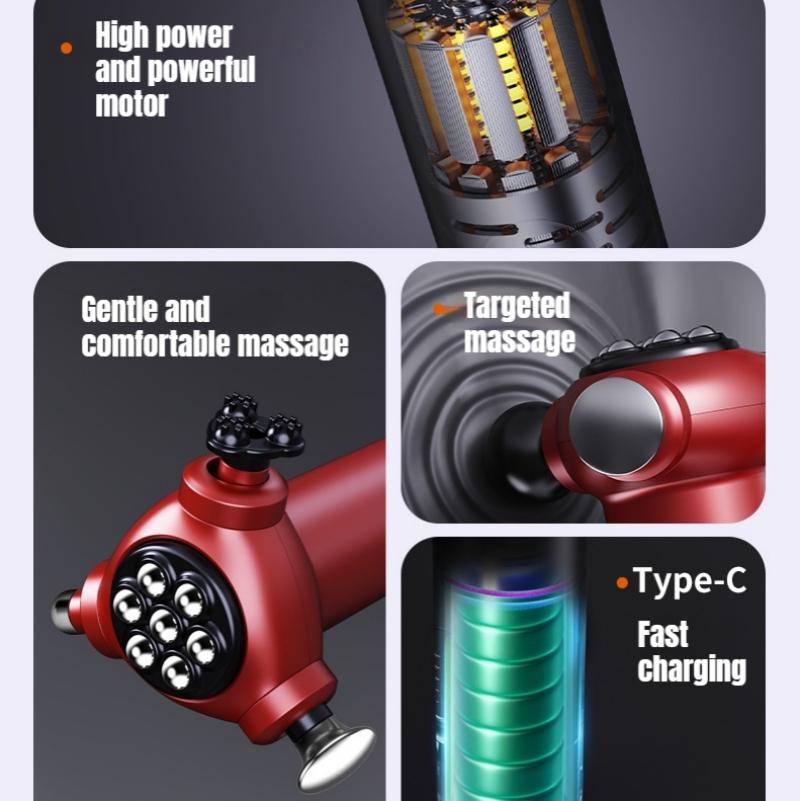 Multifunctional Magnetic Bead Abdominal Massage Three-dimensional Deep high-frequency Vibration Massage Gun Fascia Gun