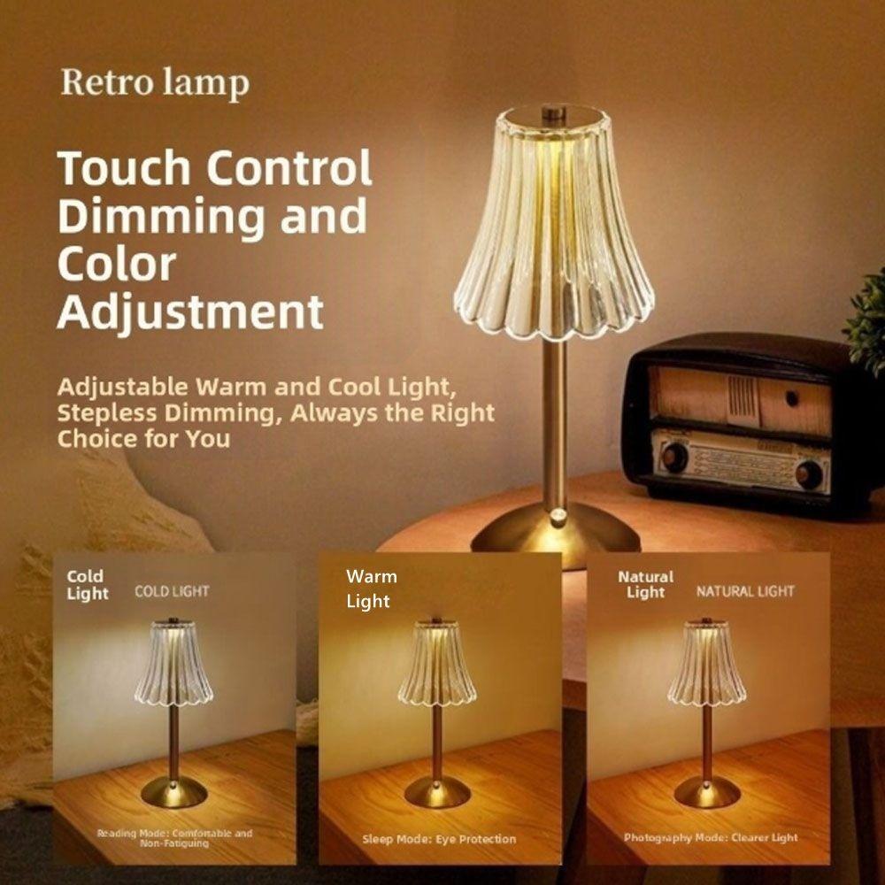 

Creative Gift 3 Color Dimmable Led Touch Table Lamp USB Rechargeable Dimmable Desk Light Touch Control Beside Lamp