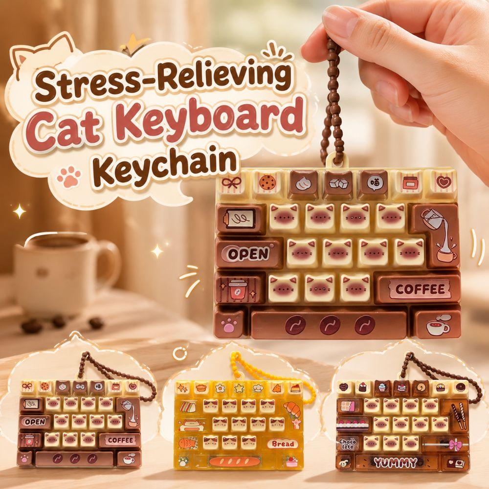 Cartoon Keyboard Squeeze Toy 26 Keys Bookbag Pendant  For Adults,Teenagers,Kid