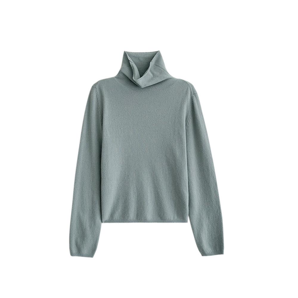 Everture Women's Korean Loose Fit Wool Long-Sleeve Turtleneck Top for Winter