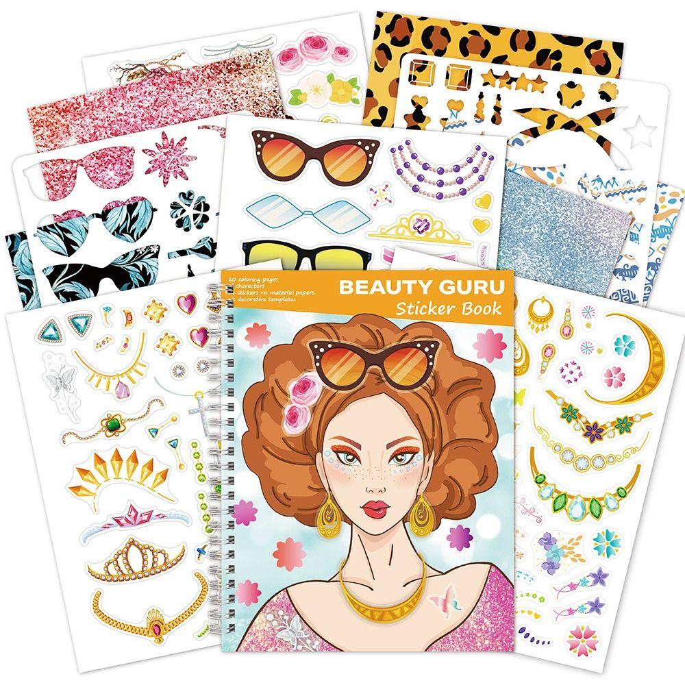 Dress Up Dress Up Sticker Book Self-Adhesive Dress Up Sticker Set Coloring Sticker Book For Girls