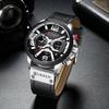 CURREN Modische Herrenuhr Luxusmarke Herren Multifunktions-Sportuhr Lederarmband Wasserdichte Quarz-Uhr Geschenk für Männer