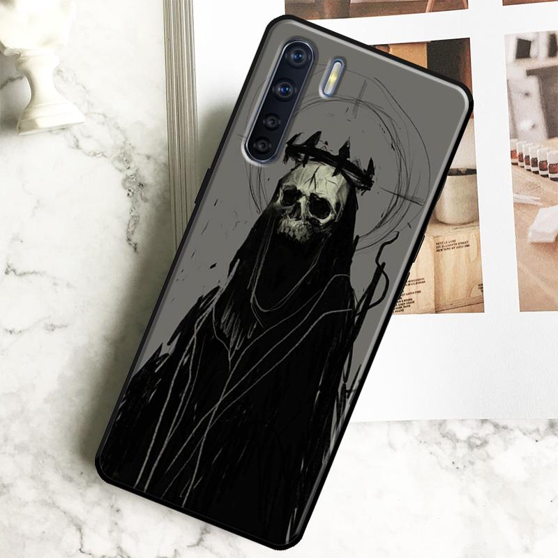 Satanic Scary Skull Case For Oppo A79 A18 A38 A58 A78 A98 A40 A60 A80 A16 A76 A96 A15 A74 A94 A54 A17 A77 Cover