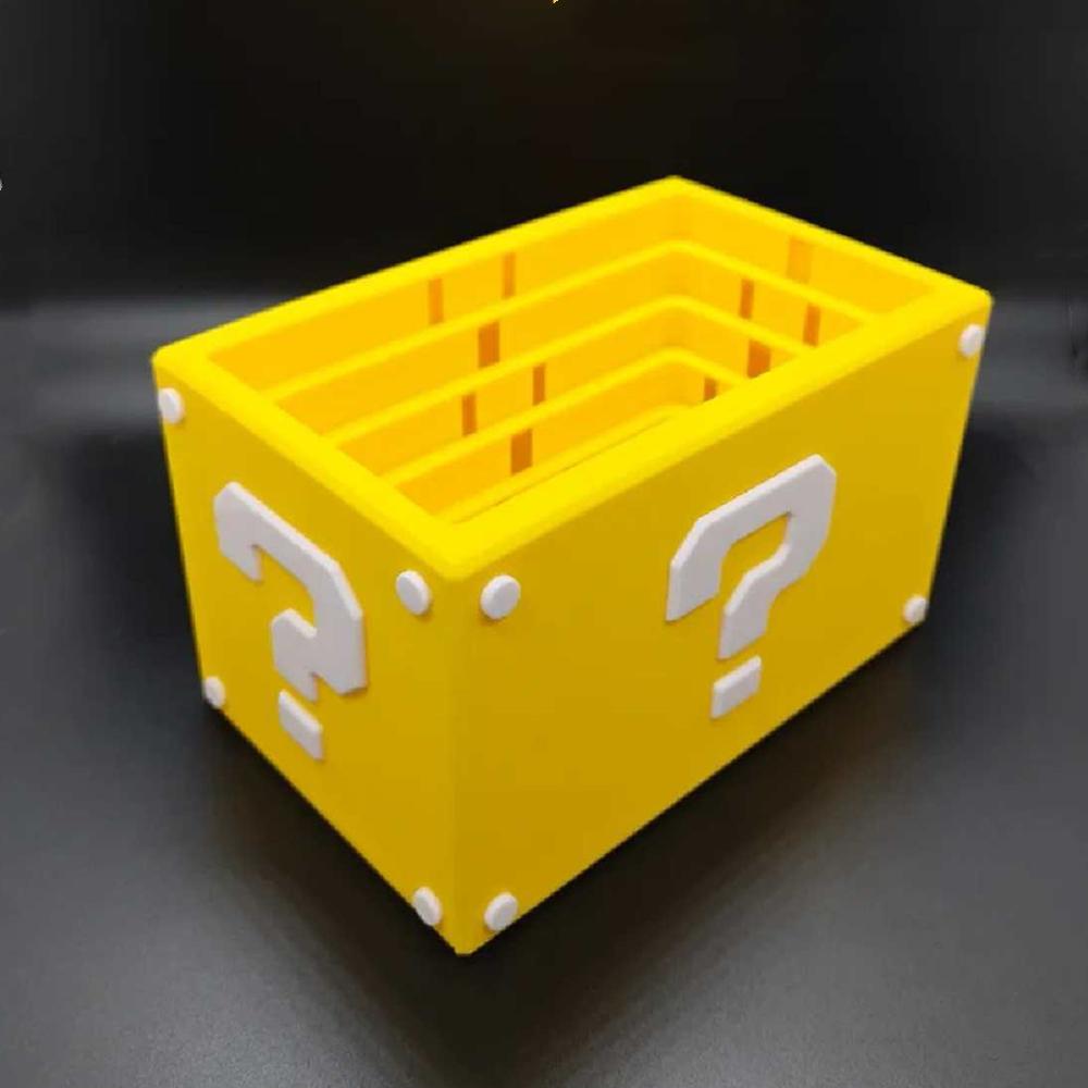 

Non-Toxic 3D Printed Question Block Tissue Box With Auto Lowering Design For Decor Self Lowering Top For Easy Last Tissue Access