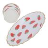 10Pcs Party Tableware Disposable Strawberry Pattern Tableware Set for Birthday Parties Seaside Parti