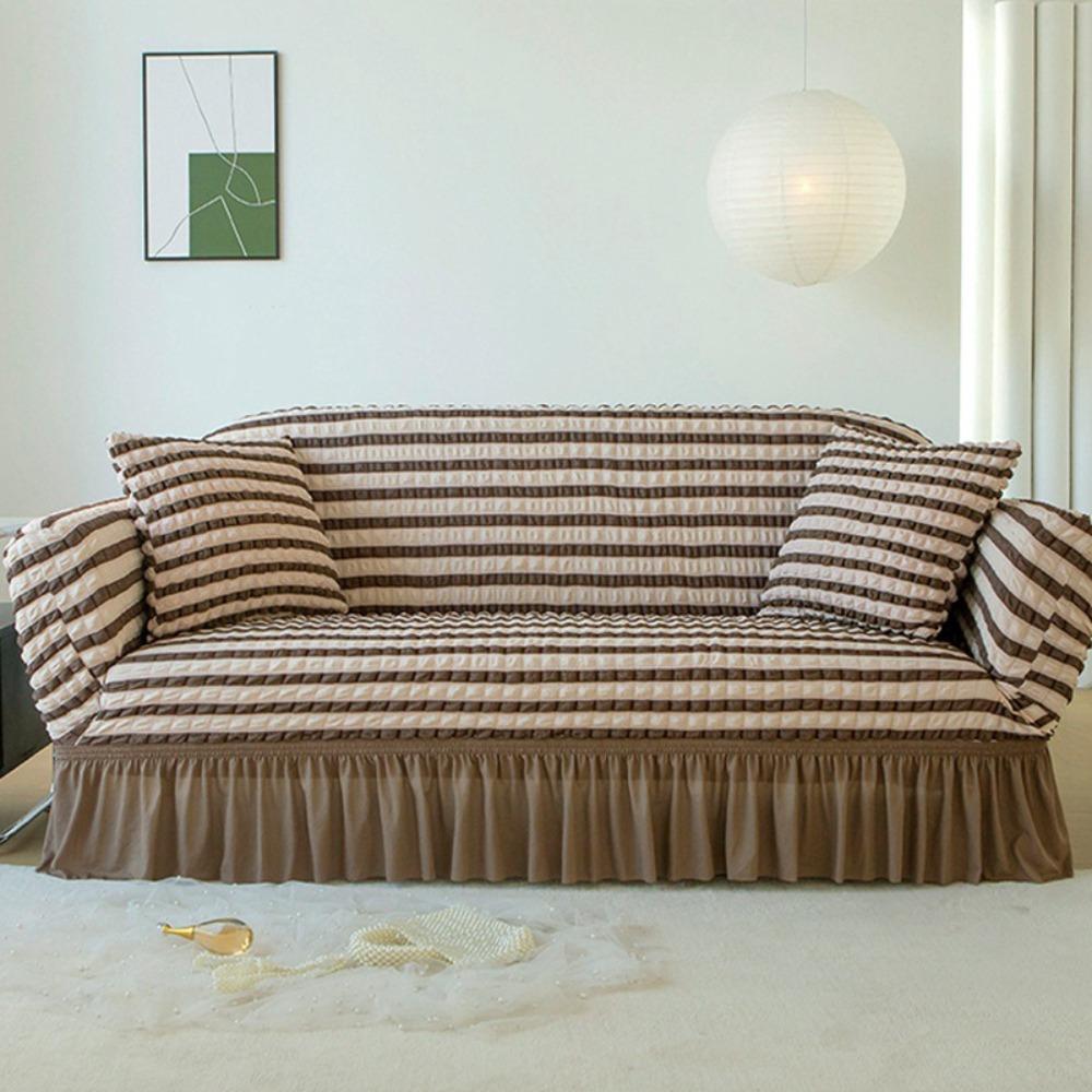 Copridivano Universale a L 3 Posti con Chaise Stretchabile Tessuto a Bolle Antipolvere Copertura Protettiva