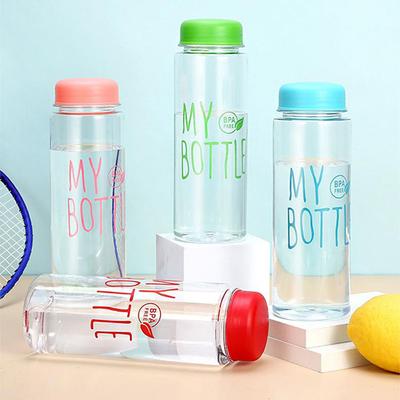 10pcs Outdoor Large-capacity Sports Water Bottle Color Transparent PET Cold Water Cup Eco-friendly Plastic Water